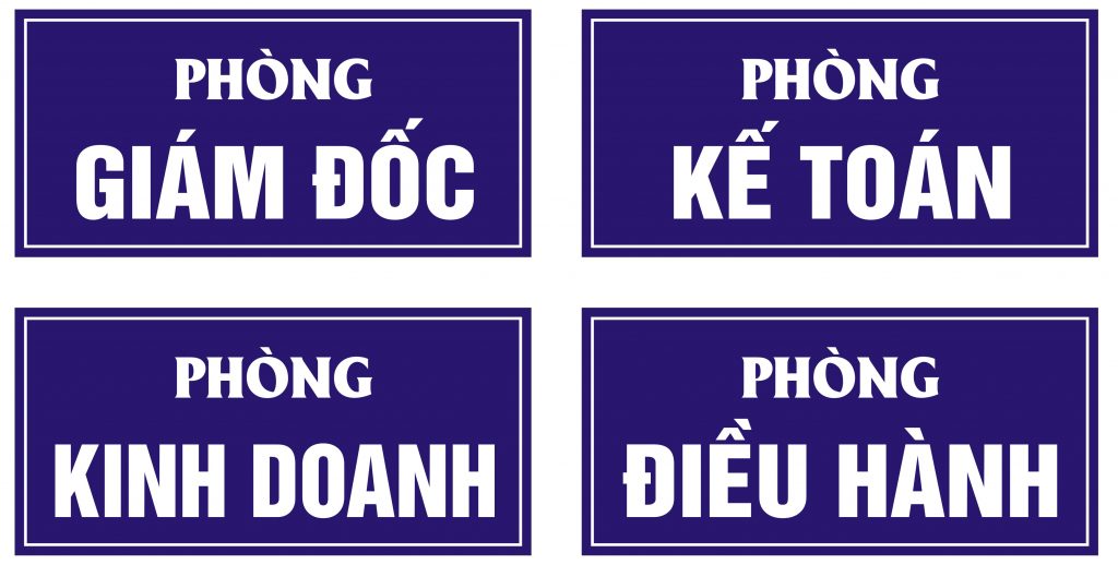 biển phòng ban bằng mica